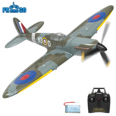 Volantex Novo Avião Spitfire RC EPP 400mm Envergadura RC Fighter Uma Chave Acrobática 2.4G 4CH RTF Avião Warbird