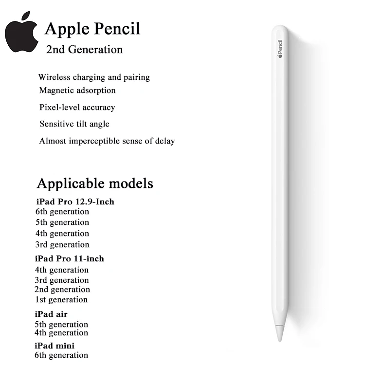 Para apple pencil pro 1st 2nd USB-C caneta stylus com display de energia de carregamento magnético para ipad pro m2 m4 mini ios tablet canetas toque - Image 4