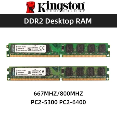 Kingston Memoria RAM DDR2 2GB 800Mhz 667MHz PC2-5300 PC2-6400 240 pinos 1,8V modelo de memória de desktop NON ECC