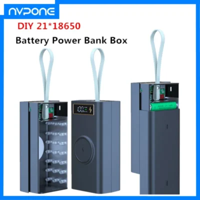 Nova soldagem livre 21*18650 bateria power bank carregador caixa pd 22.5w caso carregador rápido 18650 caixa de armazenamento de bateria diy carregador caso