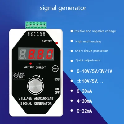 Gerador de sinal portátil 0-4-20ma corrente de tensão 0-10v/0-5v/0-3v/0-1v monitor testador verificador de saída