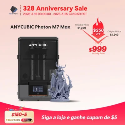 ANYCUBIC Photon Mono M7 Max 14.7L Ultra-Large Print Volume Resina UV Impressora 3D Com Intelligent Release 2.0 Precision Control
