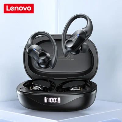 Lenovo lp75 fones de ouvido sem fio tws bluetooth 5.3 alta fidelidade estéreo redução ruído jogos esportes gancho com microfone