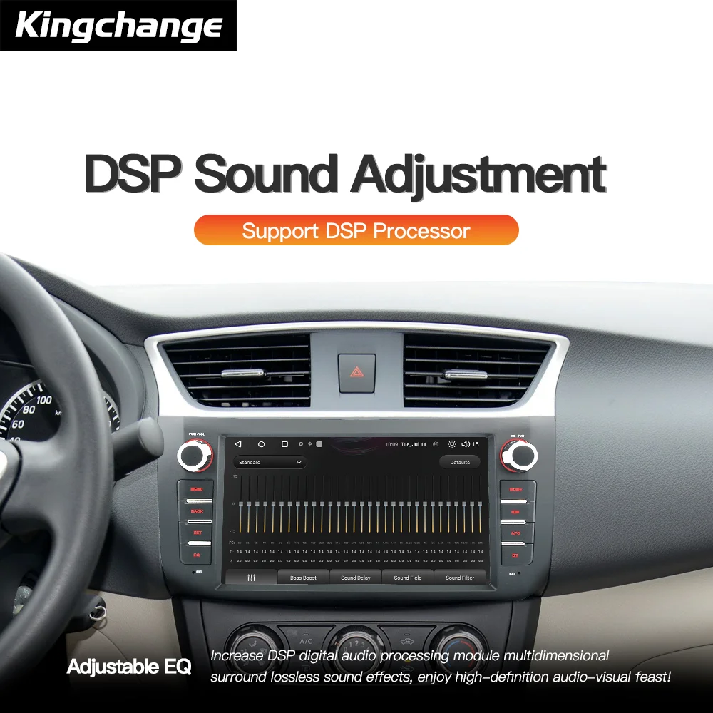 Rádio Multimídia para Carro Kingchange Android 14 9" 2 Din para Nissan Sylphy Sentra 12 B17 2013-2017 Carplay Auto Wifi GPS 360 BT DSP - Image 3