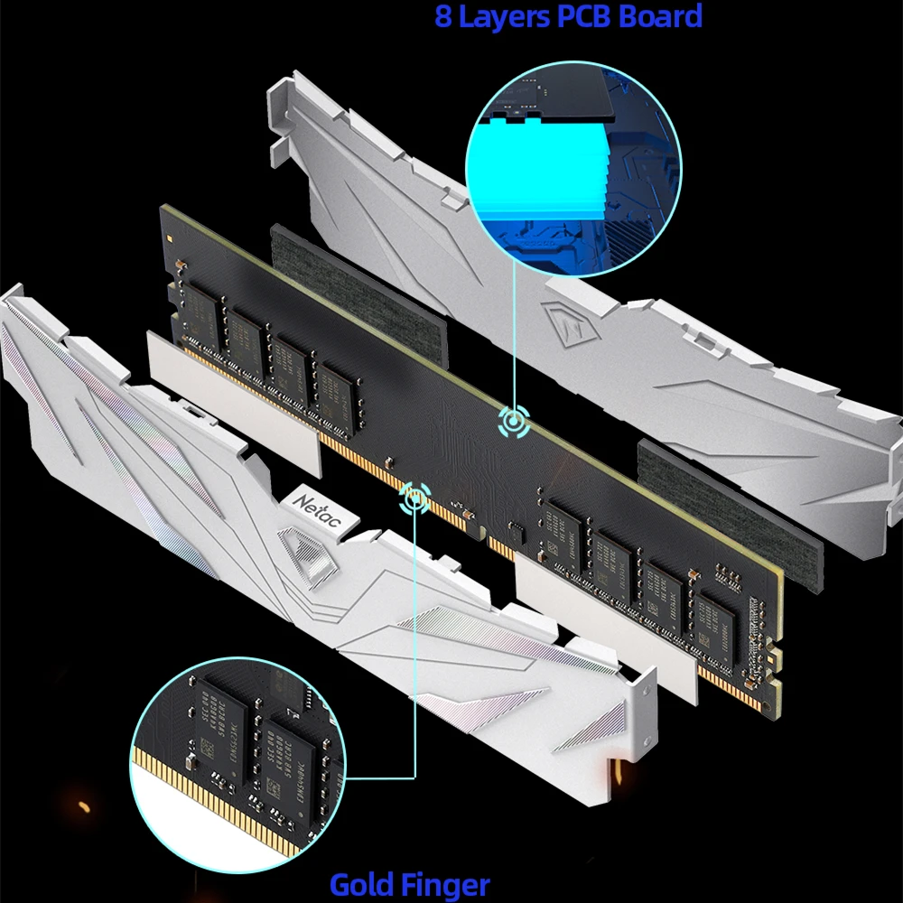Netac memória ddr4 2666mhz 3200mhz 3600mhz ram ddr4 16gb 8gb x2 ecc suporte xmp2.0 desktop x99 placa-mãe garantia vitalícia - Image 5