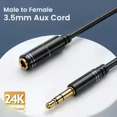 Cabo de extensão de áudio de 3,5 mm (1m/2m/3m/5m)-cabo aux estéreo macho para fêmea banhado a ouro - fone de ouvido/alto-falante extensor de entrada cabo TRS