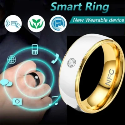 Anel inteligente nfc de aço inoxidável, multifuncional, vestível, conexão de dedo, anel digital, à prova d'água, uso mágico para telefone android