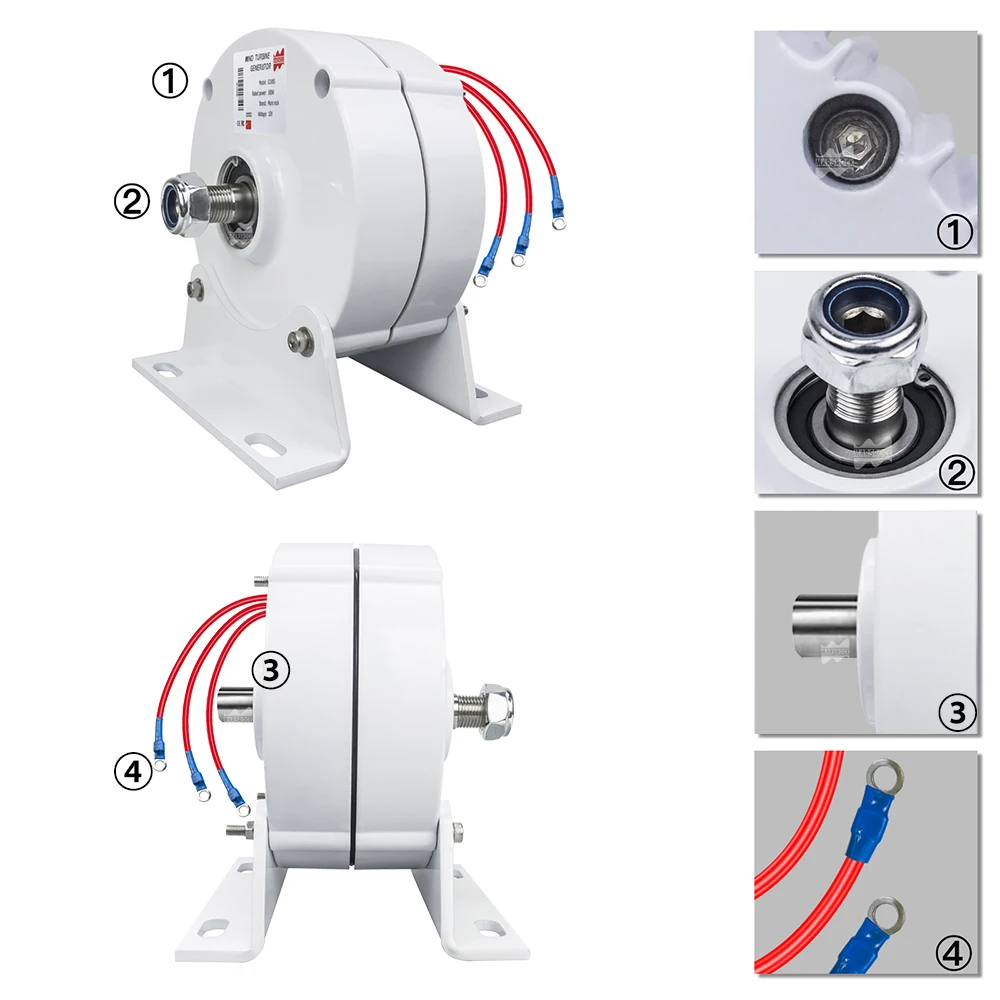 Mars rock 100w 12v 24v baixo rpm ndfeb pmg gerador de ímã permanente de terras raras para diy gerador de turbina eólica horizontal windmil - Image 3