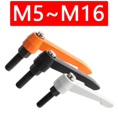 Yk929 m5/m6/m8 rosca externa ajustável haste reta alça rotativa universal ajustável liga de zinco em forma de l alça fixa