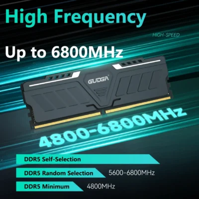 Memória RAM de desktop GUDGA DDR5 8GB 16GB 32GB 4800MHz 5600MHz 6400MHz DIMM com dissipador de calor de alumínio para computador desktop PC