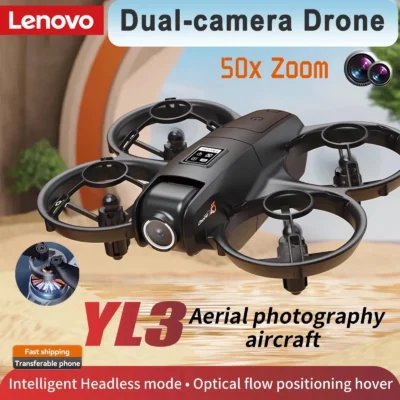Drone Lenovo YL3 com Câmera Dupla para Fotografia Aérea, Motor Brushless 5G WIFI, Controle Remoto, Aeronave com Fluxo Óptico e Função Hover – Presente Ideal