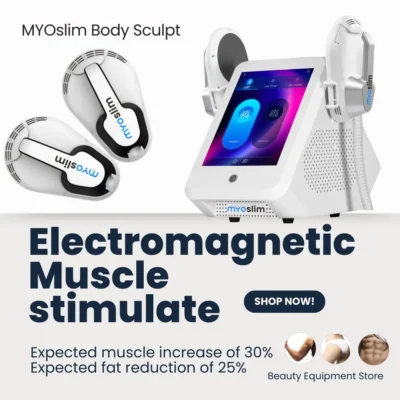 Máquina Portátil de Estimulação Muscular e Remoção de Gordura MYOslim EMS 6500W Hi-emt RF para Perda de Peso