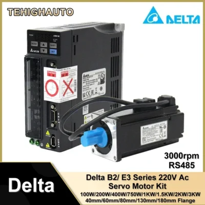 Delta B2/E3 AC Servo Motor Drive Kit 100/200/400/750W 17bit 22bit 3000rpm 1KW/1.5KW/2KW/3KW RS485 ASD-B2-0421-B + ECMA-C20604RS