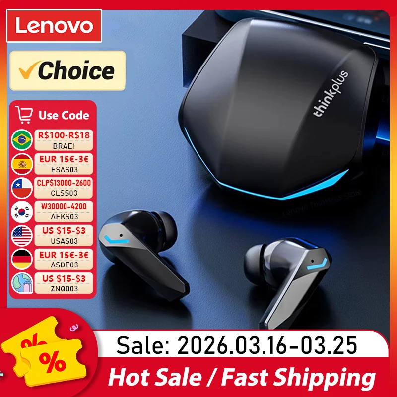Escolha lenovo gm2 pro fone de ouvido bluetooth 5.3 fones com microfone 9d estéreo pro 6 modos duplos jogo música sem fio fone