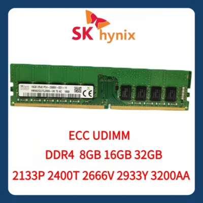 SK Hynix 8GB 16GB 32GB 1Rx8 2Rx8 2133P 2400T 2666V 2933Y 3200AA PC4 Pure ECC UDIMM RAM estação de trabalho memória de servidor sem buffer