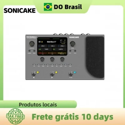 Processador de Multi-Efeitos SONICAKE Matribox II QME-100 para Guitarra e Baixo com Pedal de Expressão, Loop de Efeitos, MIDI, Estéreo e USB
