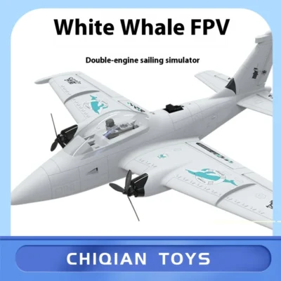 Atomrc modelo de asa fixa, aeronave baleia branca, motor duplo fpv c1200, brinquedo rc, modelo de brinquedo diy para crianças e amadores