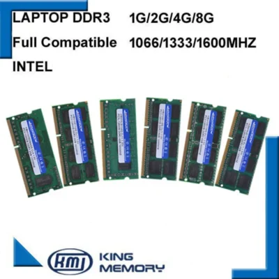 Kibona sodimm memória ram laptop ddr3 2gb 4gb 8gb ddr3 pc3 8500 1066mhz ddr3 pc3 10600 1333mhz ddr3 pc3 12800 1600mhz 204pin