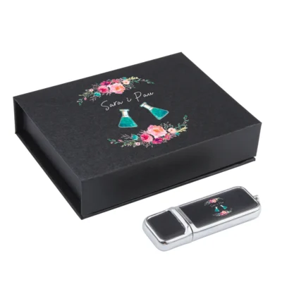 Pen Drive USB de Couro 128GB com Logotipo Personalizado Grátis, Caixa de Papel, Pen Drive 64GB com Impressão Colorida, Pendrive 32GB, Presentes Criativos