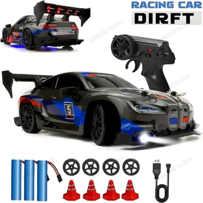 4wd rc carro com controle remoto led carros de alta velocidade deriva rápida corrida 2.4g rádio rtr veículo gtrpro modelo brinquedo crianças presente