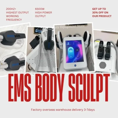 Máquina de Escultura Corporal EMS Myoslim, Massageador de Estimulação Muscular, Redução de Gordura Eletromagnética, Modelagem de Glúteos para Perda de Peso Saudável
