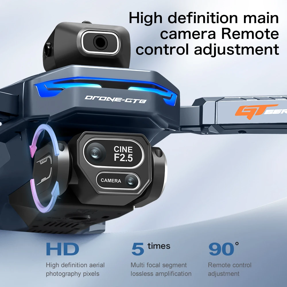 2026 novo GT8 drone GPS8K profissional hd 360° câmera dupla 5G WIFI motor sem escova, obstáculo pára-choques dobrável quadcopter brinquedos - Image 2