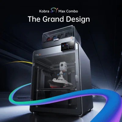 Impressora 3D Multicolorida Anycubic Kobra S1 Max Combo com Bico de Aço Endurecido, Alta Precisão, Velocidade Máxima de 600mm/s, Impressora 3D, 350×350×350