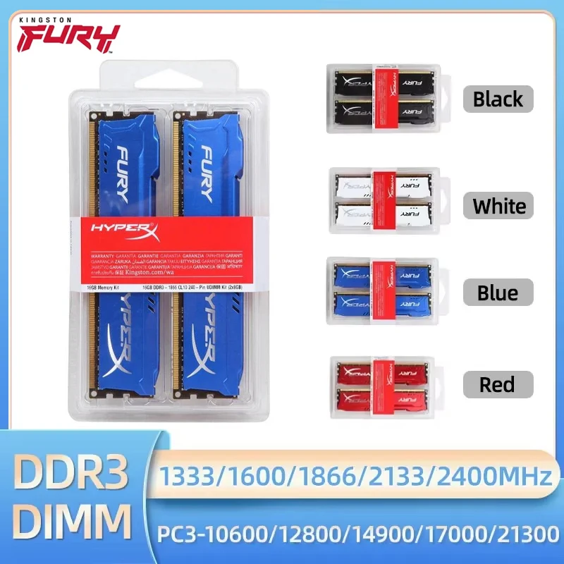 Kingston memória ram ddr3 8gb 16gb (2x8gb) kit 1600mhz 1333mhz 1866mhz 2133mhz 2400mhz desktop ram 1.5v dimm PC3-12800 14900