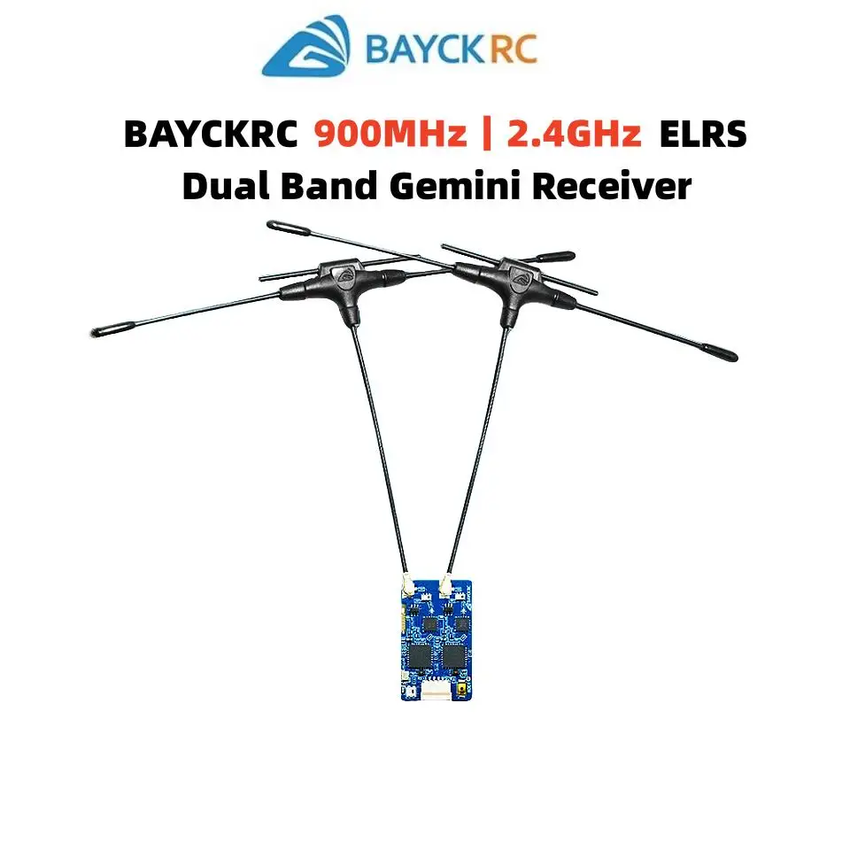 Bayckrc 900mhz 2.4ghz 915m elrs banda dupla gemini receptor expresslrs rx tcxo para rc fpv corrida drone de longo alcance asa fixa