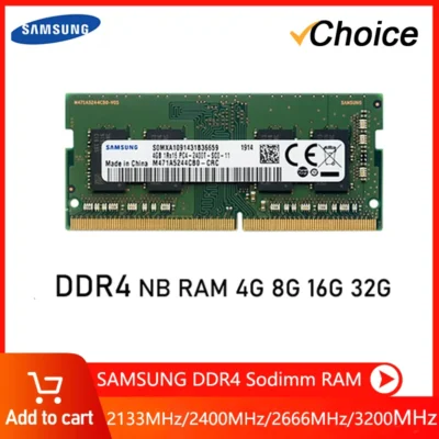 Samsung DDR4 4GB 8GB 16GB 32GB 64GB 2400mhz 2133 2666mhz 3200mhz Sodimm Notebook Memória de laptop de alto desempenho
