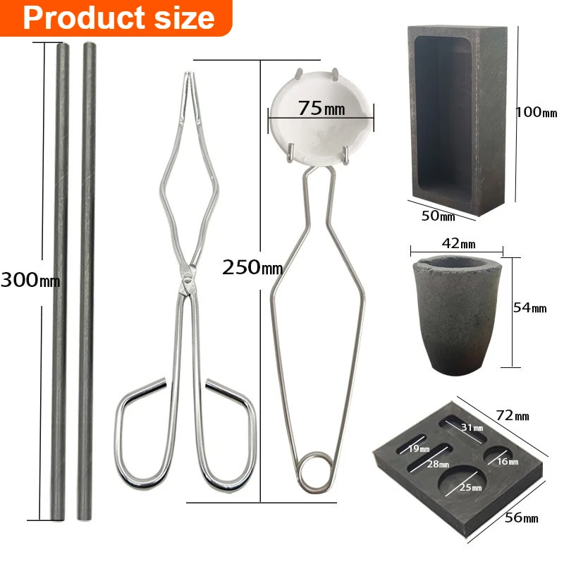 4/8 pçs conjunto cadinho de alta pureza tocha fundição kit jóias lingote molde fazendo para ouro prata fundição metal ferramenta - Image 2