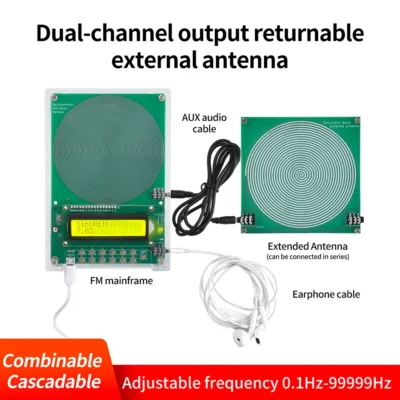 Dc5v 0.1–99999hz frequência ajustável schumann onda senoidal gerador de sinal placa de antena externa compatível com porta micro usb