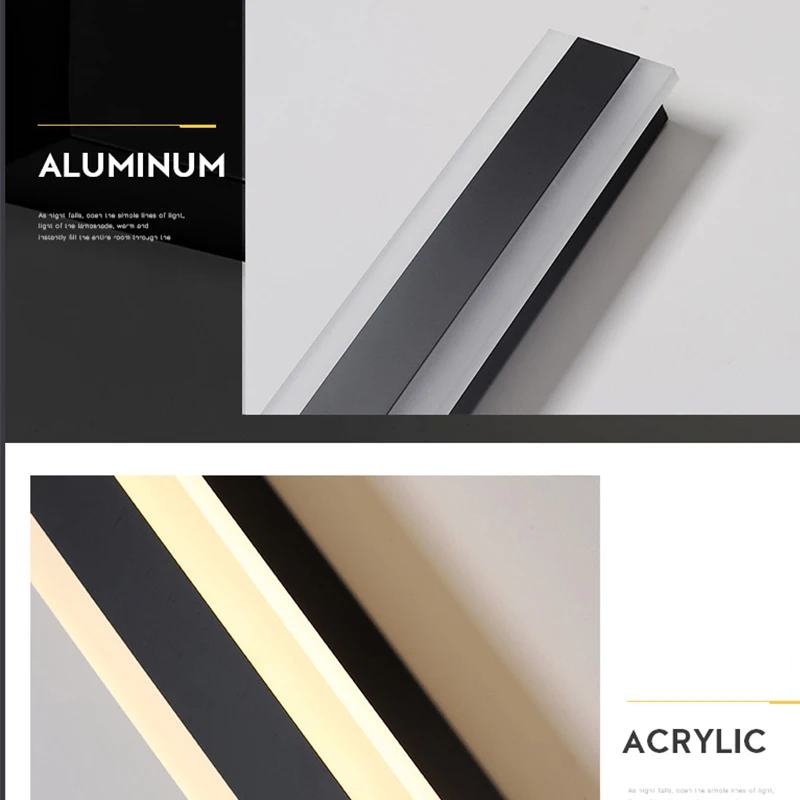 Moderno impermeável Long Strip LED Lâmpada de parede, IP65 Alumínio Wall Light, Jardim varanda Sconce, 110V, 220V, Sconce Luminaire - Image 5