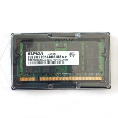 Memória ddr2 2 2gb 2rx8 800 do portátil de elpida rams ddr2 2gb PC2-6400S-666 mhz memória do portátil do caderno 1.8v 2gb 800