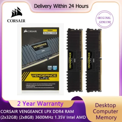 Corsair Vengeance LPX 32GB 16GB (2x8GB) DDR4 DRAM 3200MHz 3600MHz Kit de memória de desktop Preto Branco XMP2.0 para jogos Intel AMD