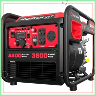 Gerador Inversor Portátil de 4400W, a Gasolina, com Sensor de CO, Silencioso e Leve para Backup Residencial, Camping e Uso em RV