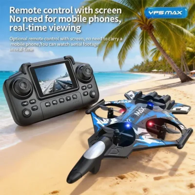 Avião de espuma 2.4G Wi-Fi RC, caça aéreo com acrobacias, helicóptero e luzes LED coloridas, brinquedo para meninos, presente, novo 2026 YP5MAX RC ﻿