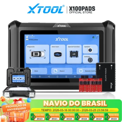 XTOOL X100 PADS Programador de Chaves Automotivas Ferramenta de Leitura de Código PIN Ferramenta de Diagnóstico de Todos os Sistemas Scanner Automotivo Gerador de Chaves CANFD DOIP FCA