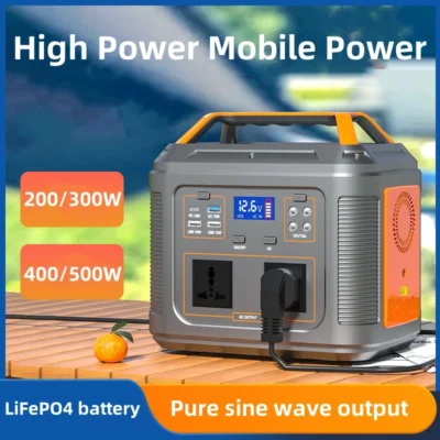 Estação de Energia Solar Portátil, Onda Senoidal, Casa, Ao ar livre, DC Solar, 4 USB, 4 Mobile, Alta Fonte de Alimentação, Gerador Solar, 200 W, 300 W, 400 W, 500W
