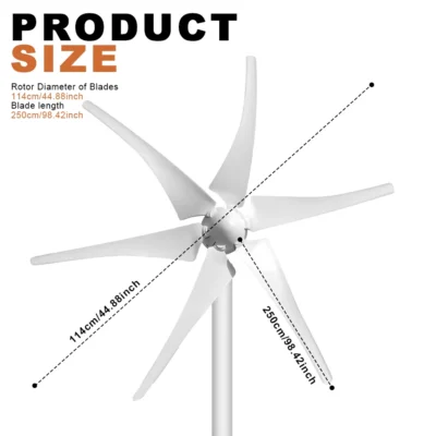 Turbina eólica horizontal de seis lâminas, 1000w, 12v, 24v, 48v, adequada para eletrodomésticos e equipamentos solares de acampamento