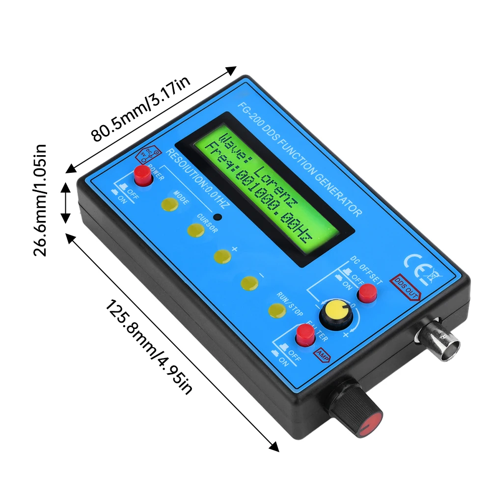 Gerador de sinal DDS FG-200 0,01 Hz-500 kHz Módulo de fonte de sinal de frequência Onda senoidal + onda quadrada + onda de dente de serra + onda triangular - Image 4