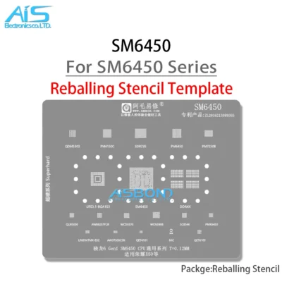 Estêncil de reballing bga para honor x50 sm6450 snapdragon 6 gen1 cpu ram ddr4x ufs3.1 pm6150c pm6450 pm7250b sdr735 wcn3988 wcd9370