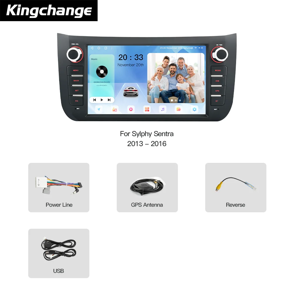 Rádio Multimídia para Carro Kingchange Android 14 9" 2 Din para Nissan Sylphy Sentra 12 B17 2013-2017 Carplay Auto Wifi GPS 360 BT DSP - Image 6