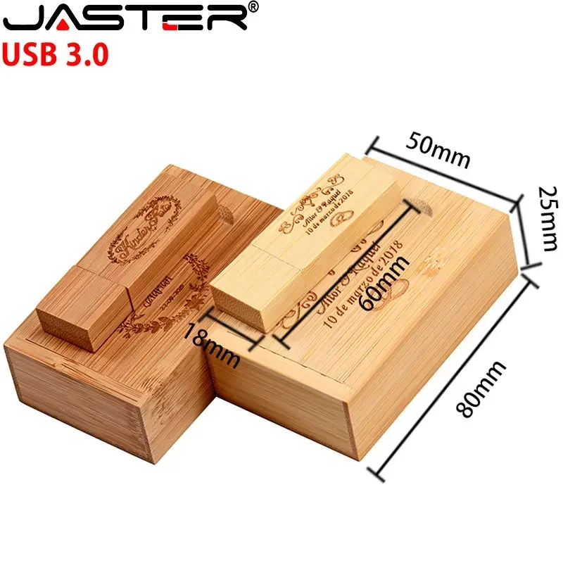 Unidade flash usb 3.0 de madeira, 128gb, alta velocidade, 64gb, logotipo personalizado gratuito, fotografia, presentes de casamento, pendrive 32gb - Image 2