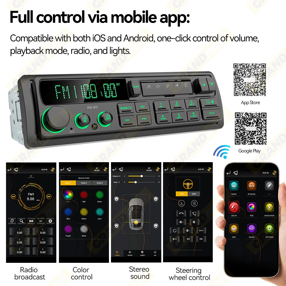 1din retro rádio do carro mp3 player estéreo fm am rds dab receptor qc3.0 bluetooth para porsche vw mercedes benz bmw land rover audi - Image 2