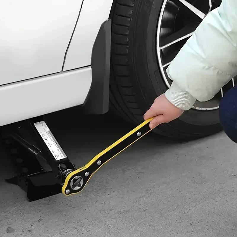 Chave de catraca para economia de trabalho, cabo longo para carro, tesoura, talão 360 ° Roda de pneu de garagem com botão dianteiro e reverso para motocicleta - Image 3