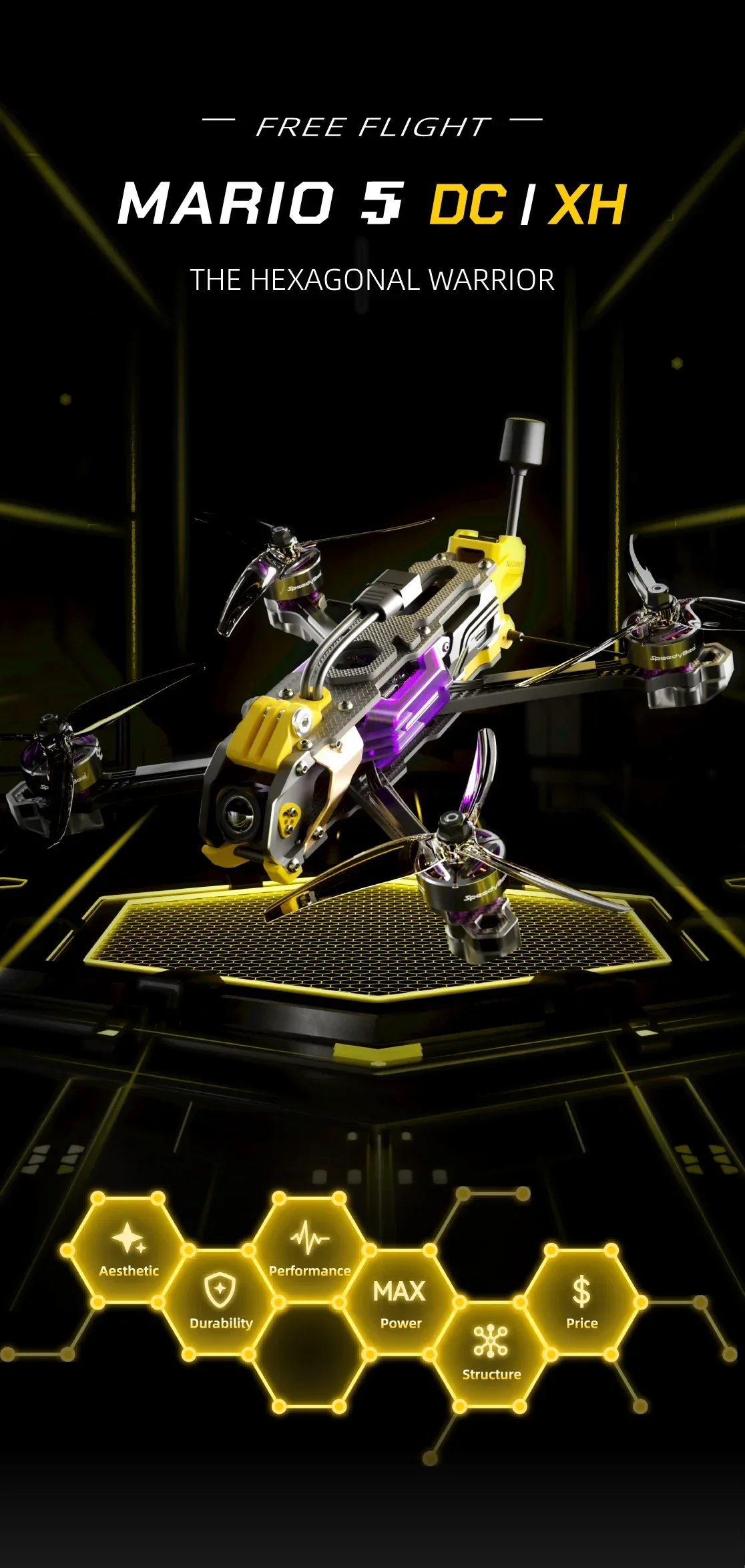 Drone SpeedyBee Mario 5 FPV com unidade de ar DJI O4 PRO, pilha F405 55A e motor 2306,5 1880KV, combinação pronta para voar 6S - Image 5