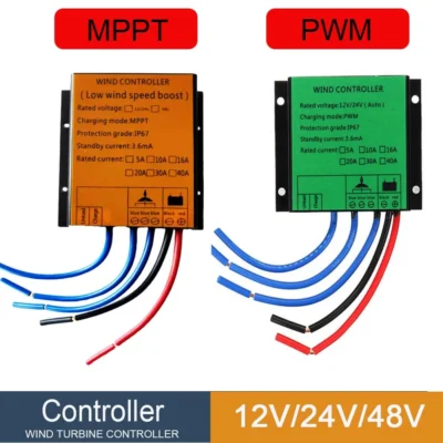 Controlador de Carga para Turbina Eólica MPPT 100W - 10000W à Prova d'Água PWM 10A 40A Regulador de Baixa Velocidade do Vento com Aumento de Tensão 12V 24V AUTO 48V