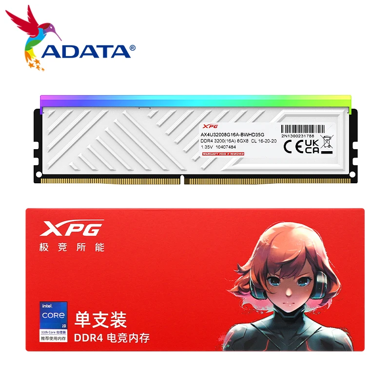 ADATA-RAM de memória única com dissipador de calor, XPG SPECTRIX, D35G, DDR4, RGB, 3200, 3600, 8GB, 16GB, U-DIMM, Desktop, CL 16-20-20