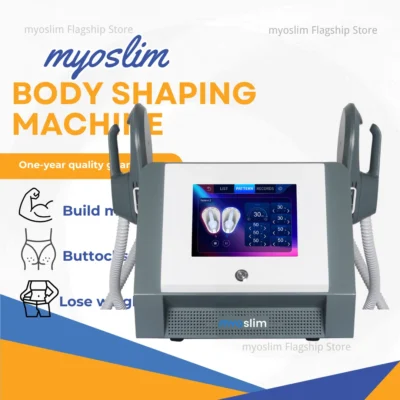 Novo Aparelho de Escultura Corporal RF MYOslim EMS para Perda de Peso e Massagem, com 15 Estimuladores Musculares Eletromagnéticos para Emagrecimento e Tonificação